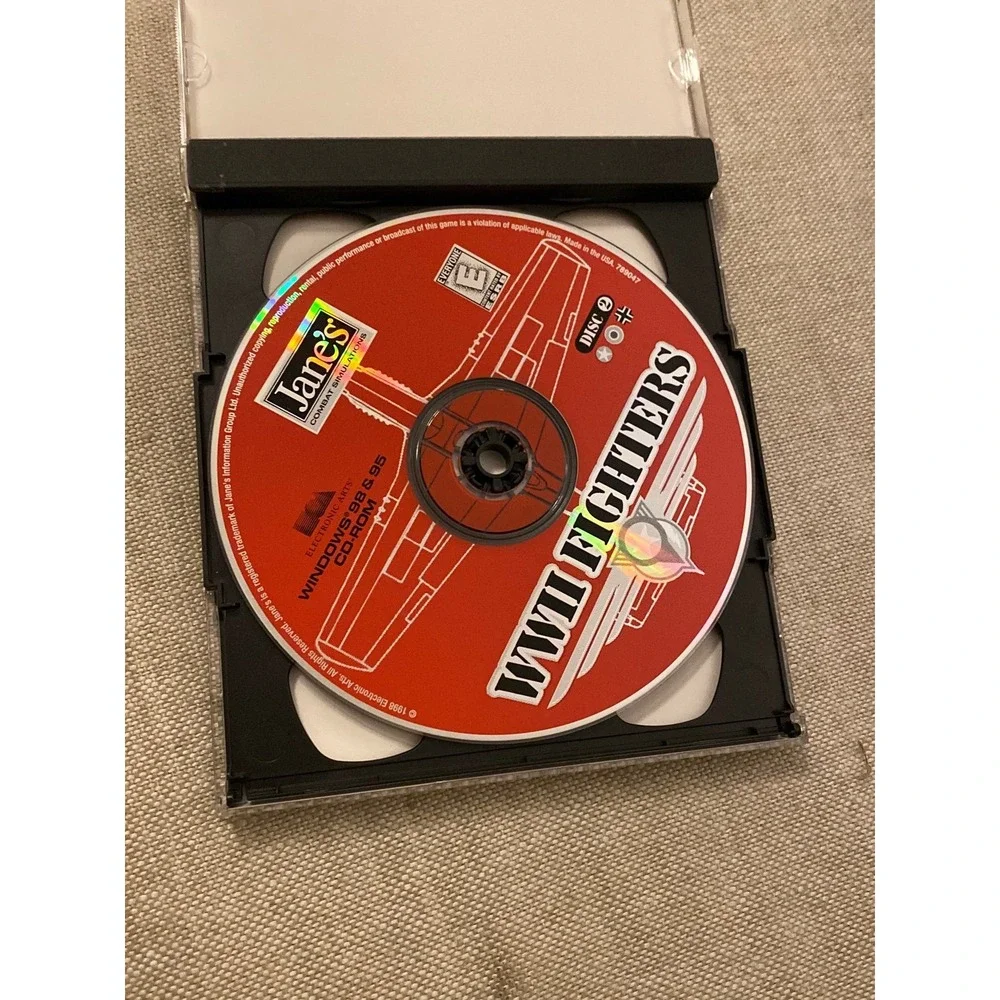 Janes WWII Fighters PC Game Vintage 1998 Windows 95 98 Combat Flight Sim 2-Disc